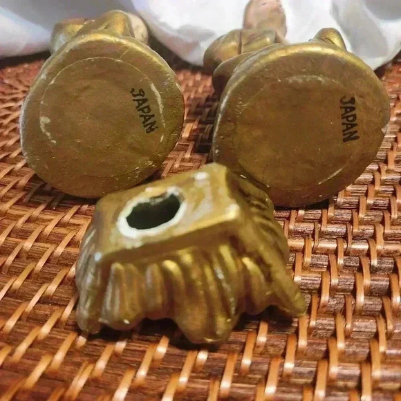 Vintage Christmas Nativity Creche 3 Pc Gold Color 1950 JESUS MARY JOSEPH JAPAN - Picture 3 of 6